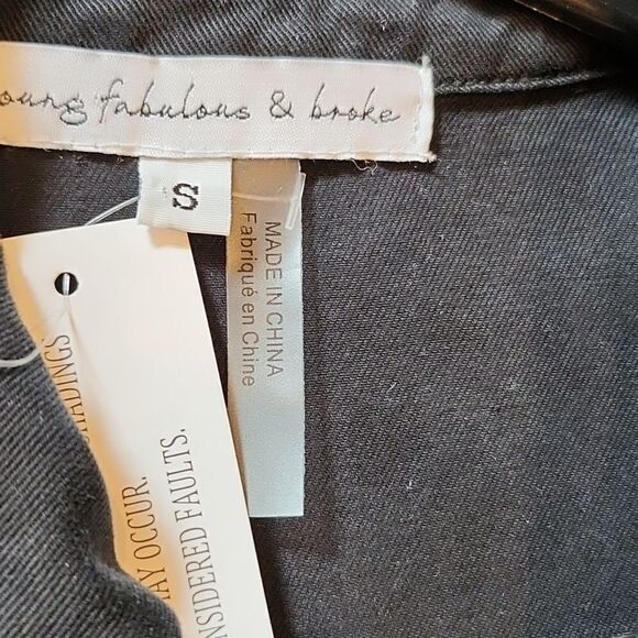 Black Long sleeve jumpsuit size S NWT Young fabulous & broke - Picture 5 of 16